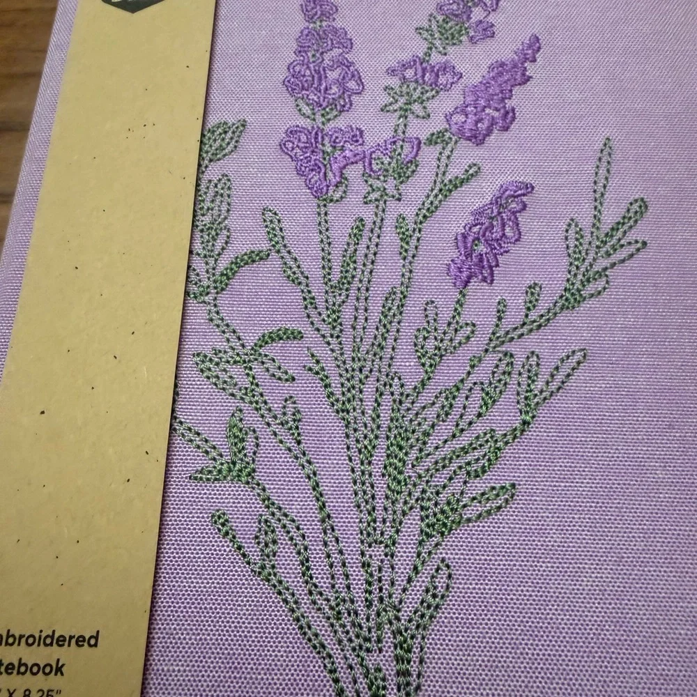 Embroidered Lavender Notebook - Purple - Picture 5 of 5